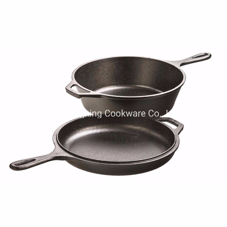 Amazon Top Selling Double Use Combo Cooker 3 Quart Cast Iron Sauce Pan