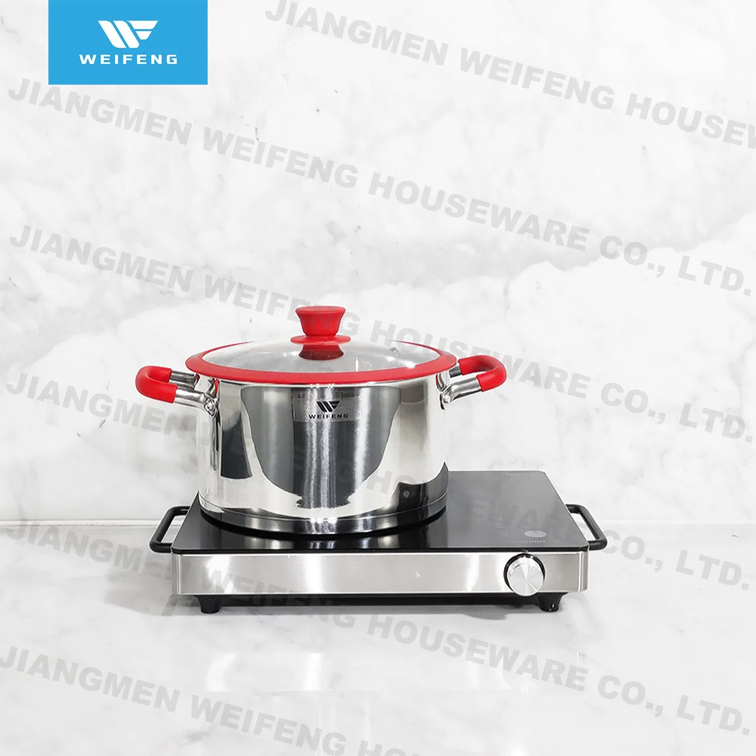 12PCS Stainless Steel Cookware with Anti-Hot Handle &amp; Straight Base