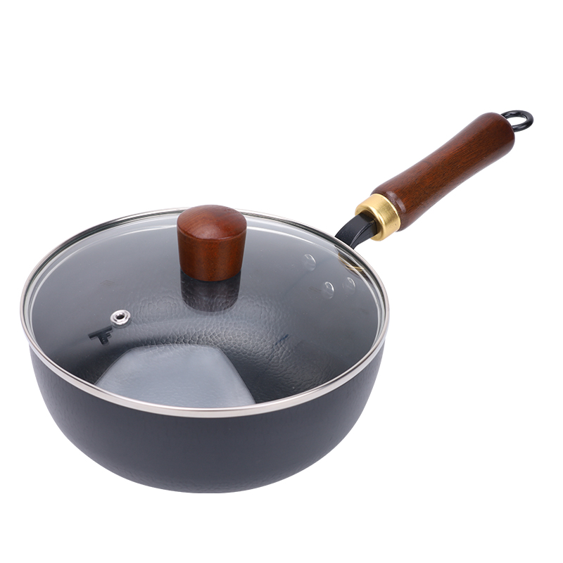 Wok Pan Hammered Wok Fish Scale Texture Stir Fry Pan Scratch Resistant Fast Heating Cookware for Gas and Induction
