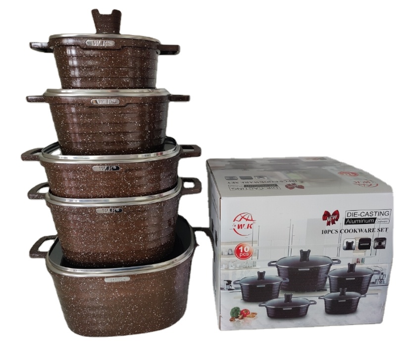 Hot Selling Luxury 10 Pieces Kitchen Accessories Set Cookware New Arrival Popular Cookware Set