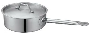Low Body Hard Cast Sanded Heat Conduction Sandwich Combine Bottom Induction Sauce Pan - Top View