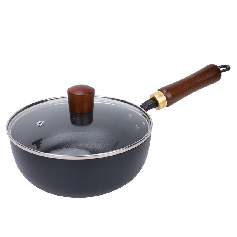Wok Pan Hammered Wok Fish Scale Texture Stir Fry Pan Scratch Resistant Fast Heating Cookware for Gas and Induction