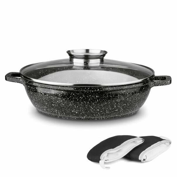 Die Cast Aluminium Casserole Marble Coating Cookware Set with Induction Bottom