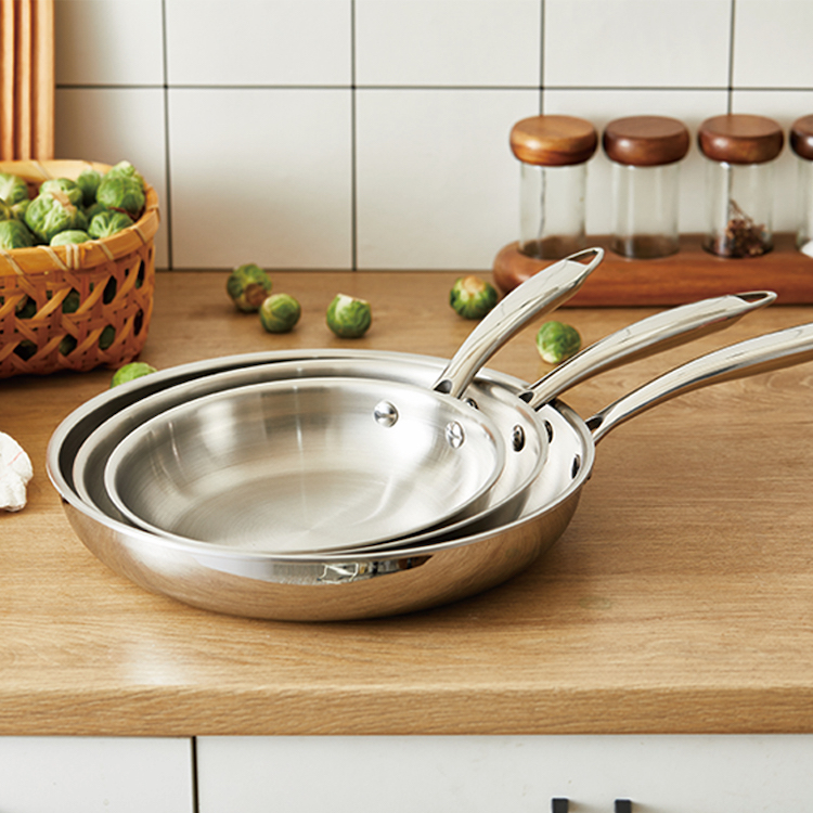 Customizable SUS304 Stainless Steel Non-StickFrypan 18-28cm Multifunction Professional Skilletfor Induction Cooktop Gas Stove