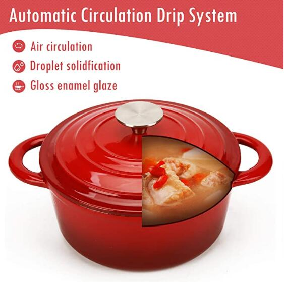 2.7L Cast Iron Casserole/Cast Iron Cookware BSCI LFGB FDA Approved