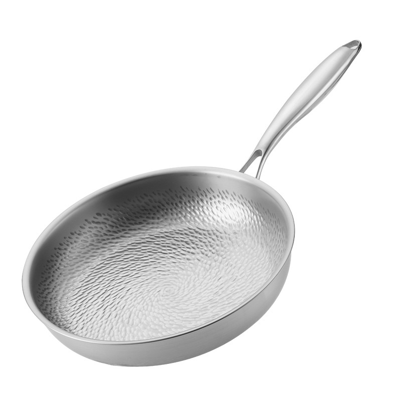 Pure Titanium Frying Pan Three-layer Base No Coating Modern Design Universal Gas/Induction Titanium Pans Cookware