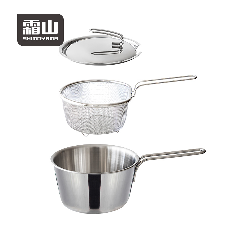 SHIMOYAMA Soup Pot With Strainer And Lid Cooking Soup Stock Pots Thickened Stainless Steel Milk Pot Kitchen Cookware Set