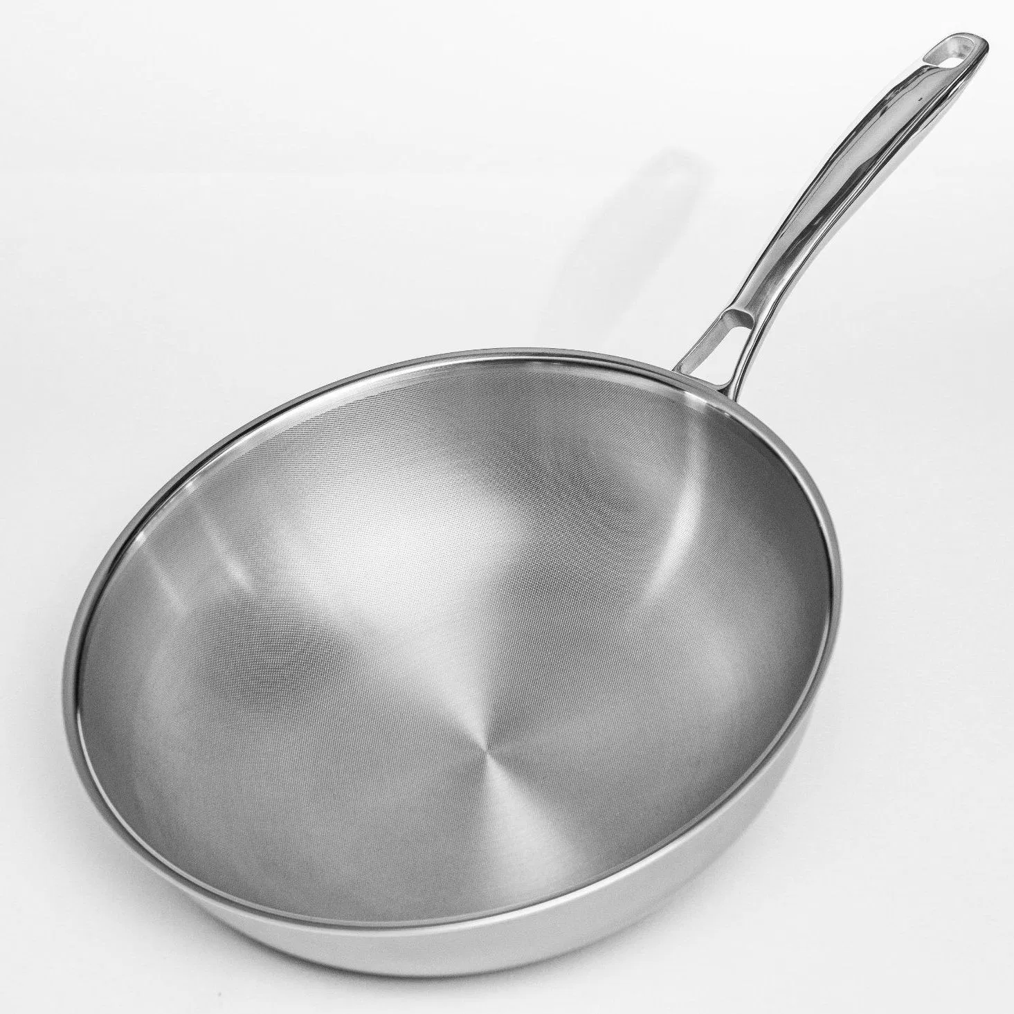 2025 New Established Micro-DOT Discoloring Protected Tri-Ply Stainless Steel 30cm Wok Cookware