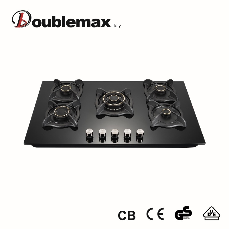 New Arrival Competitive Price Temperred Glass Panel 5 Copper Burner Gas Stove