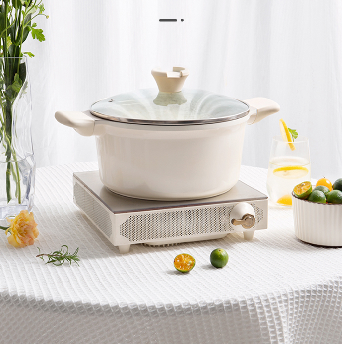 Ready Goods New Design Ceramic Non Stick Cookware Sets 24cm Soup Pot with Frying Pan for Kitchen