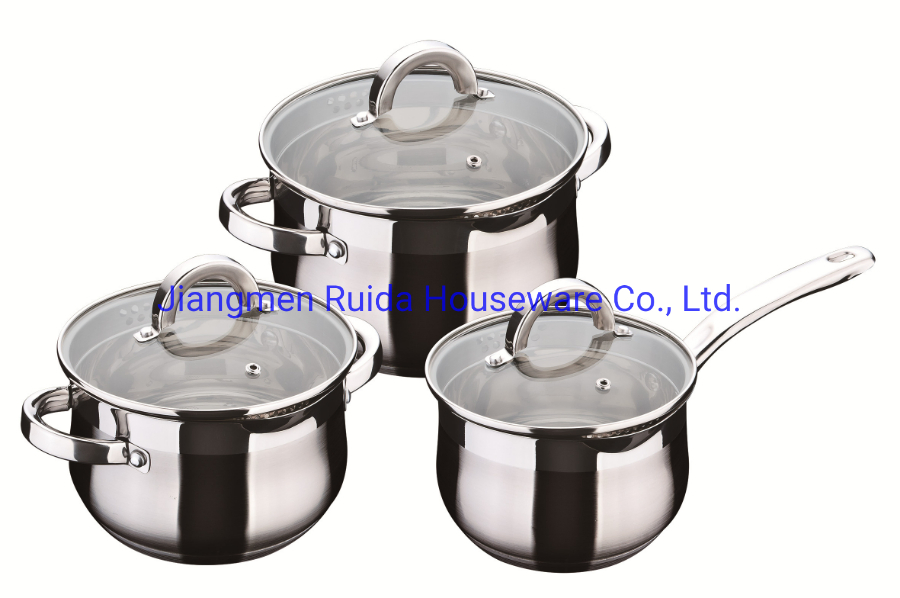 Cast Iron Cooking Ware Stainless Steel Kitchenware Cookware with Colander Glass Lid