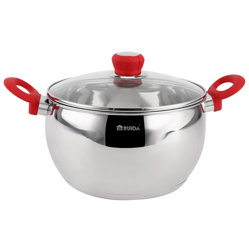 Factory Price Induction Soft Touch Safest Stainless Steel Apple Shape Cookware
