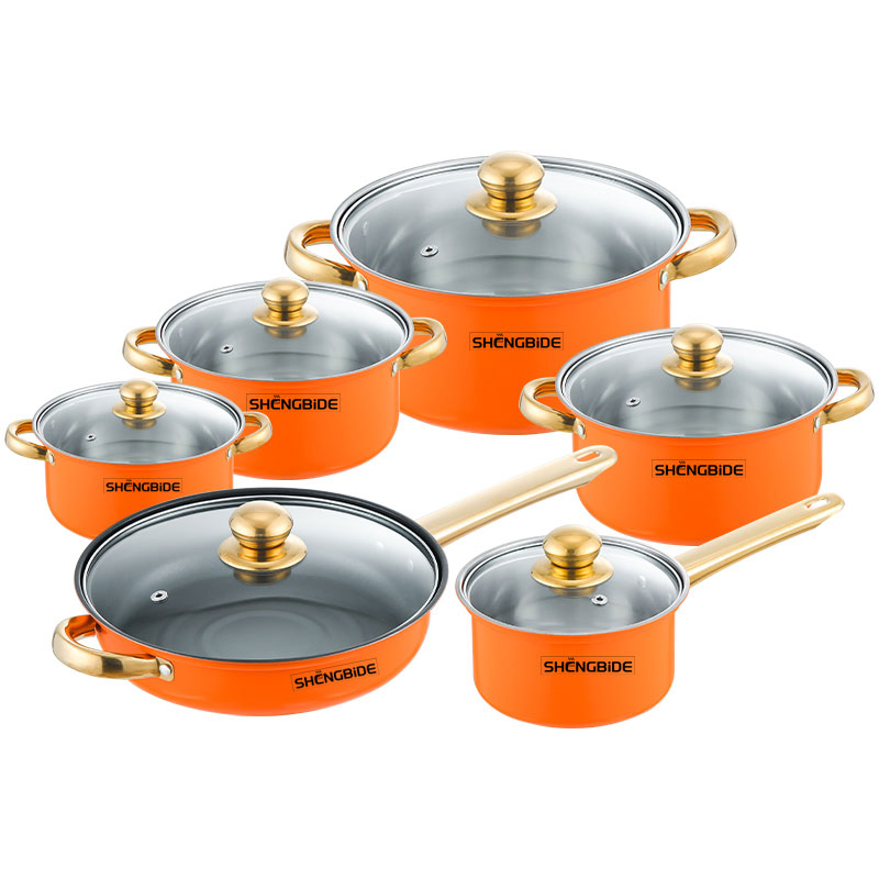 High Aesthetic Multifunctional Kitchen Utensil Pot and Pot Stainless Steel Cookware Set