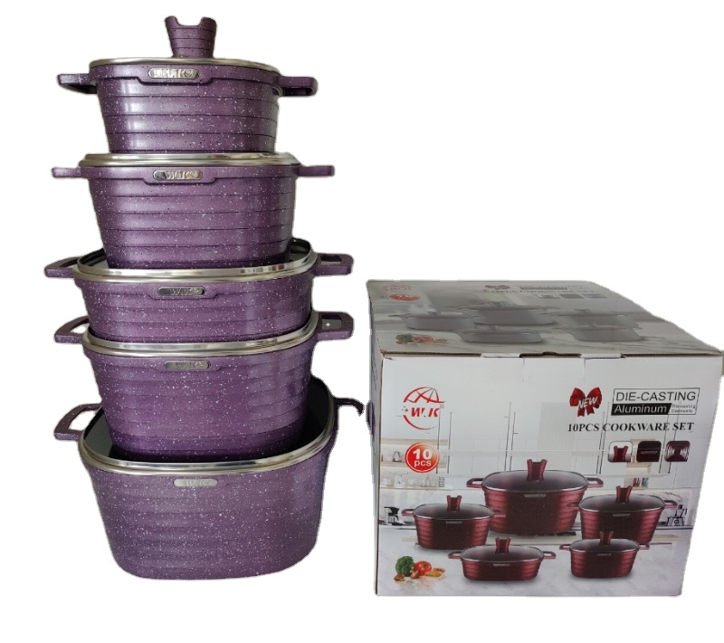 Hot Selling Luxury 10 Pieces Kitchen Accessories Set Cookware New Arrival Popular Cookware Set