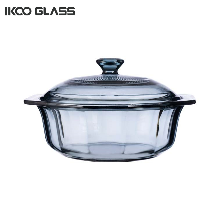 IKOO Modern Design Style Eco-Friendly High Borosilicate Glass Pots and Pans Microwave and Oven Safe Buy 4 Pieces