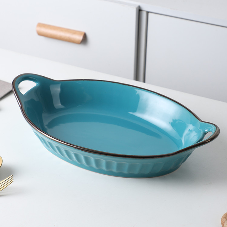 Wholesale Bulk Durable Kitchen Baking Cakes Large Porcelain Modern Nordic Bakeware