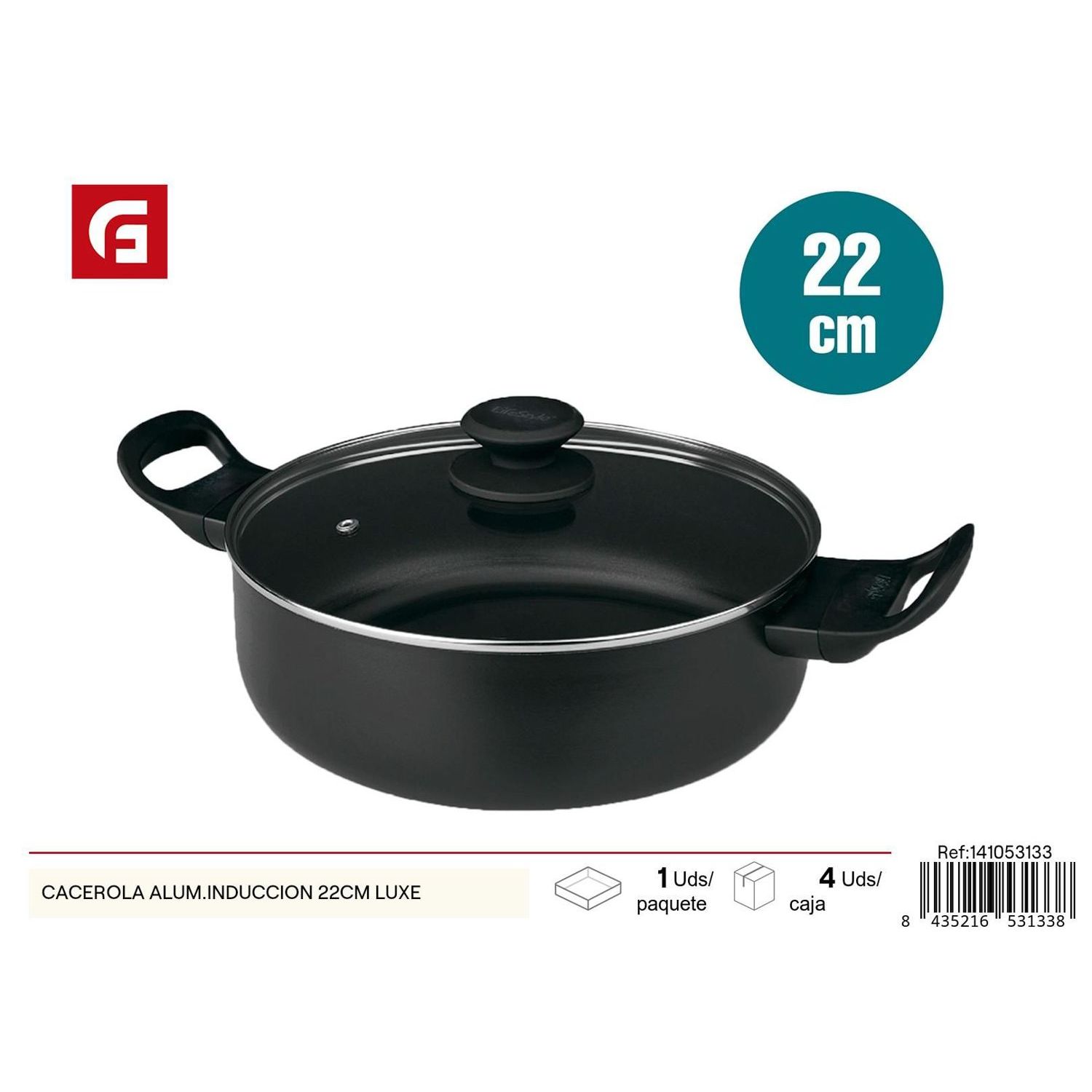 22cm Luxe Aluminum Induction Cookware