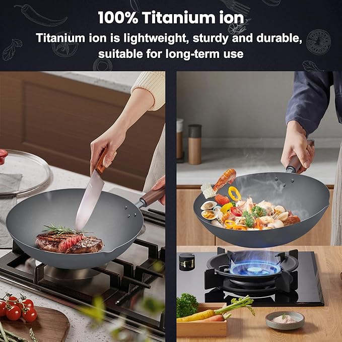 Pure Titanium Wok Detail 1