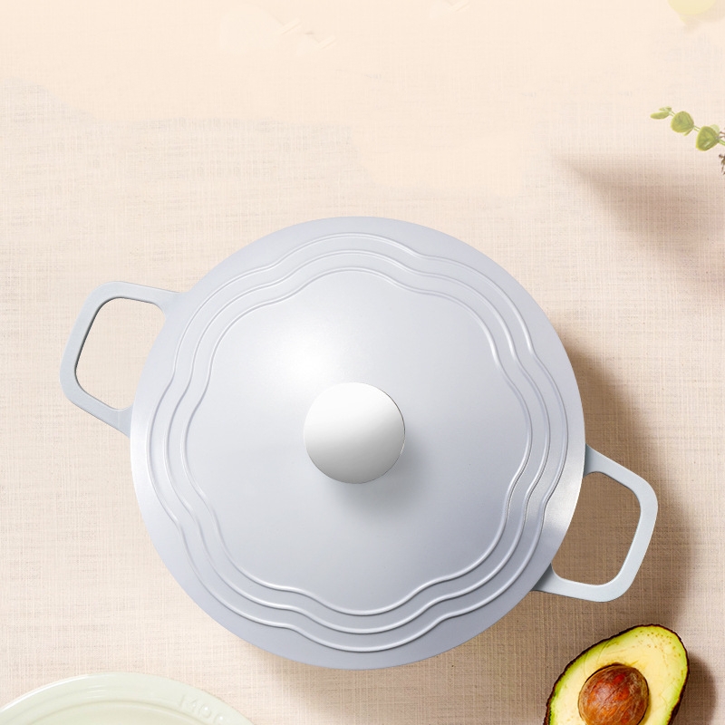 Wholesale Household Enameled Cast Aluminum Dutch Oven Non-Stick Soup Pot Round Casserole Cast Aluminum Dutch Oven