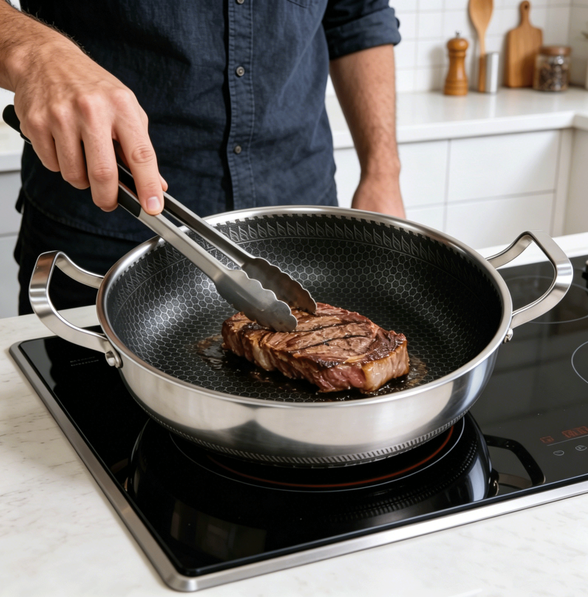 FLEY Wholesale Kitchen Wares 4 in 1 Multipurpose Frying Pan, Low MOQ Non-Stick Skillet for Argentinian Grill &amp; Daily Cooking