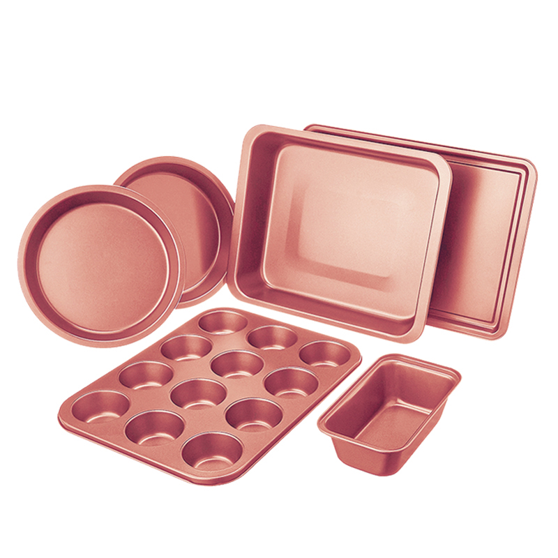 Kitchen Bake Pan Wholesale Custom 6-Piece Carbon Steel Fluted Bakeware Full Set