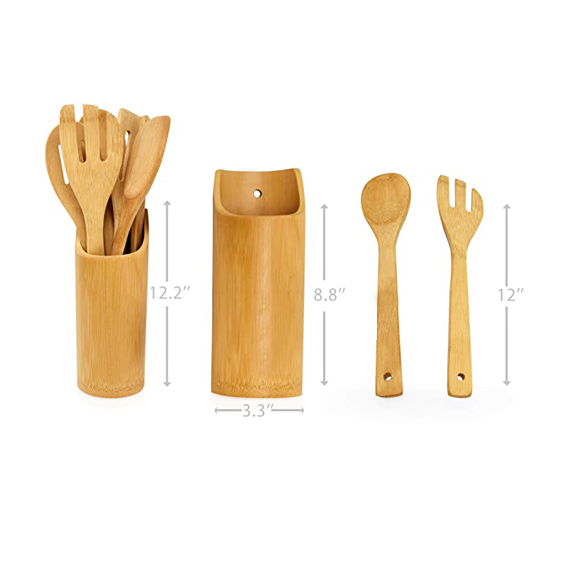 Eco Friendly Cooking Kitchen Cooking Utensil Set Cookware Bamboo Kitchen Wares Set Cooking Utensil