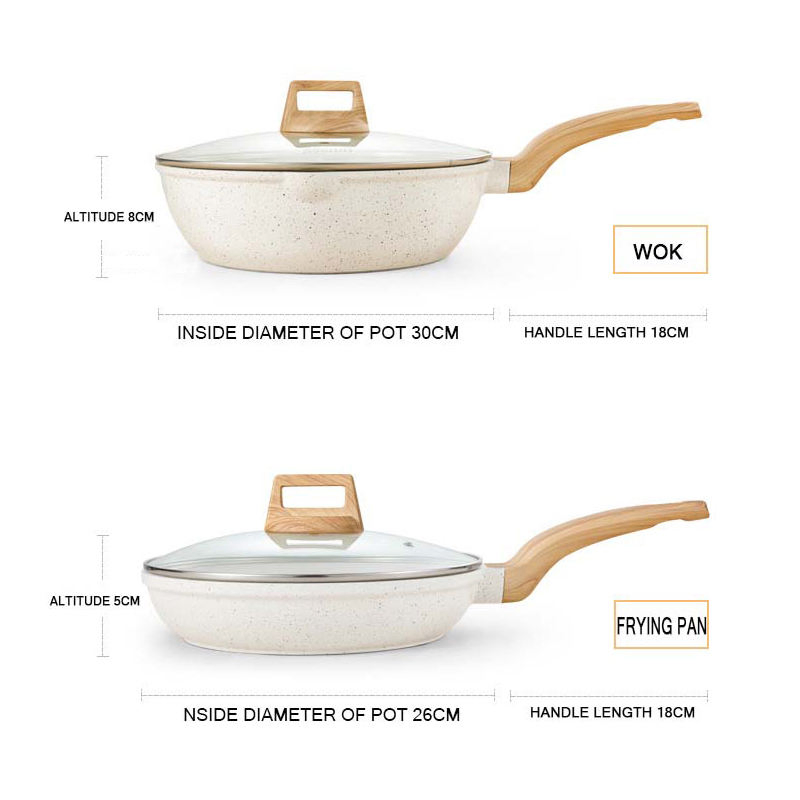 Maifanitum Nonstick Pots and Pans Kitchen Aluminum Kitchenware Cooking Pot Set Non Stick Cookware
