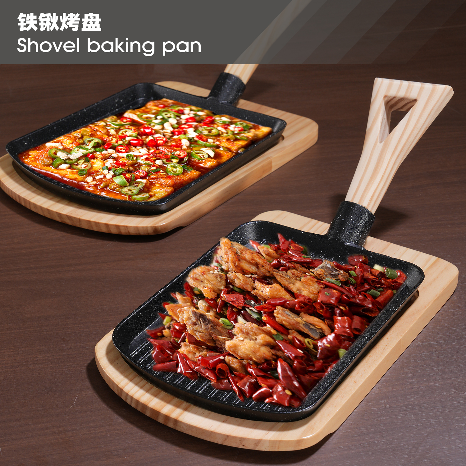 Hot Selling Grill Pan Shovel Shape Cast Iron Frying Roasting Pan for Kitchen Use