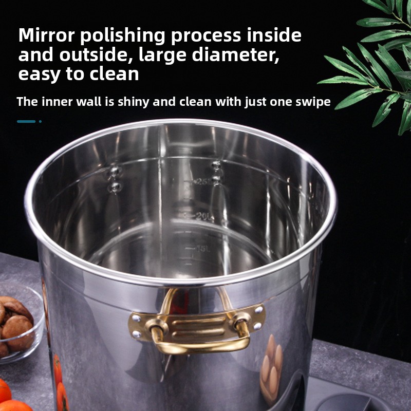 Commercial Restaurant Induction Cooker Modern Compatible Stainless Steel Soup Stock Pots Multi-Purpose Bucket Wholesale