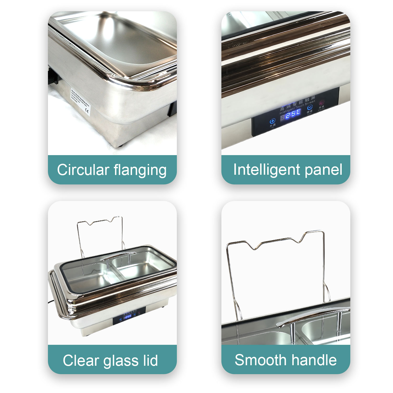 YITIAN Commercial Large Stainless Steel Hot Pot Hotel Buffet Catering Food Heater Drink Kitchenware Set