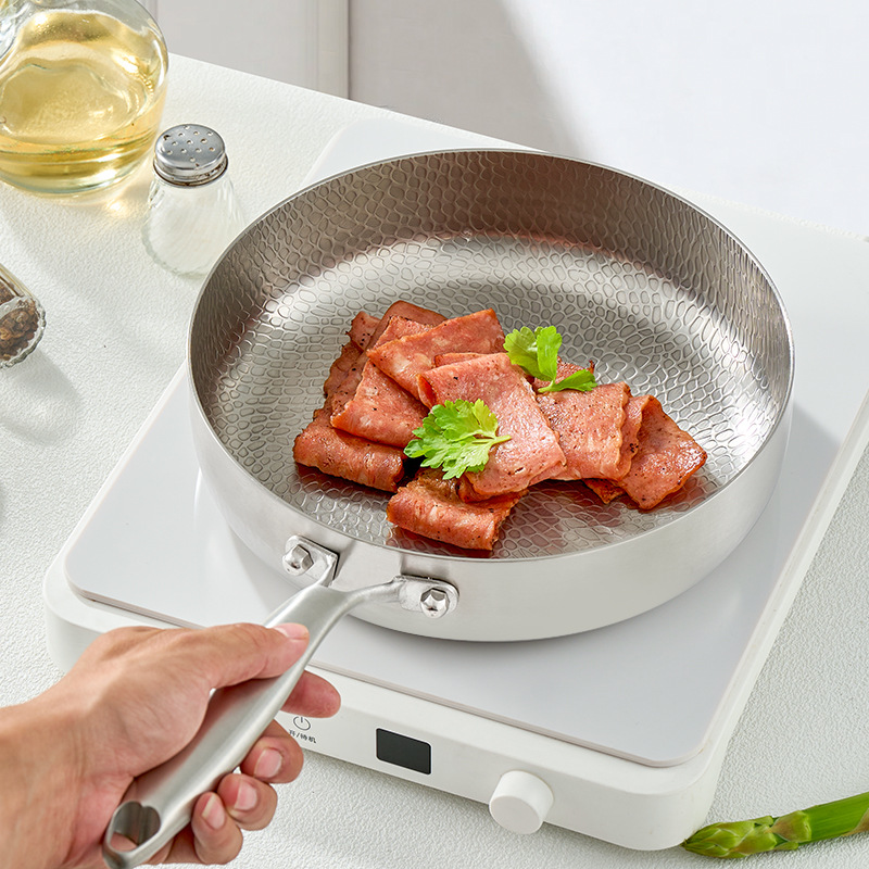 Home Cooking Frying Pan Heavy Duty Cooking Titanium Frying Pan Non-Stick Pure Titanium Frying Pan