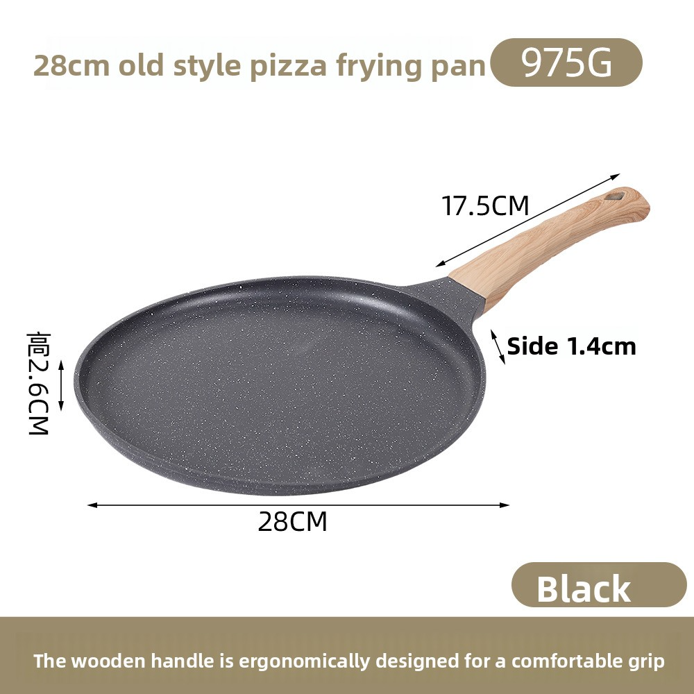 20/24/28CM Nonstick Crepe Pan Aluminum Alloy Flat Skillet Griddle Non Stick Pancake Pan with Wood Handle