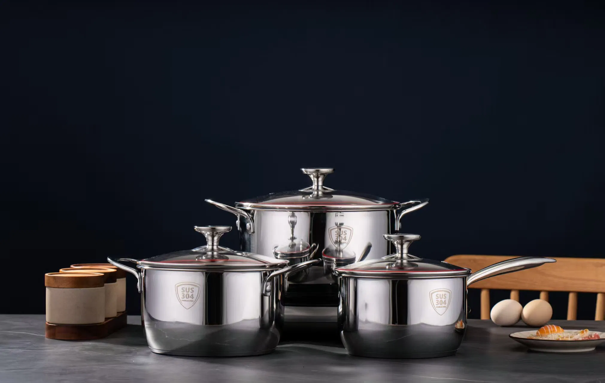 304 Food-Grade Multifunction High-Grade Stainless Steel Cookware Durable, Easy to Clean