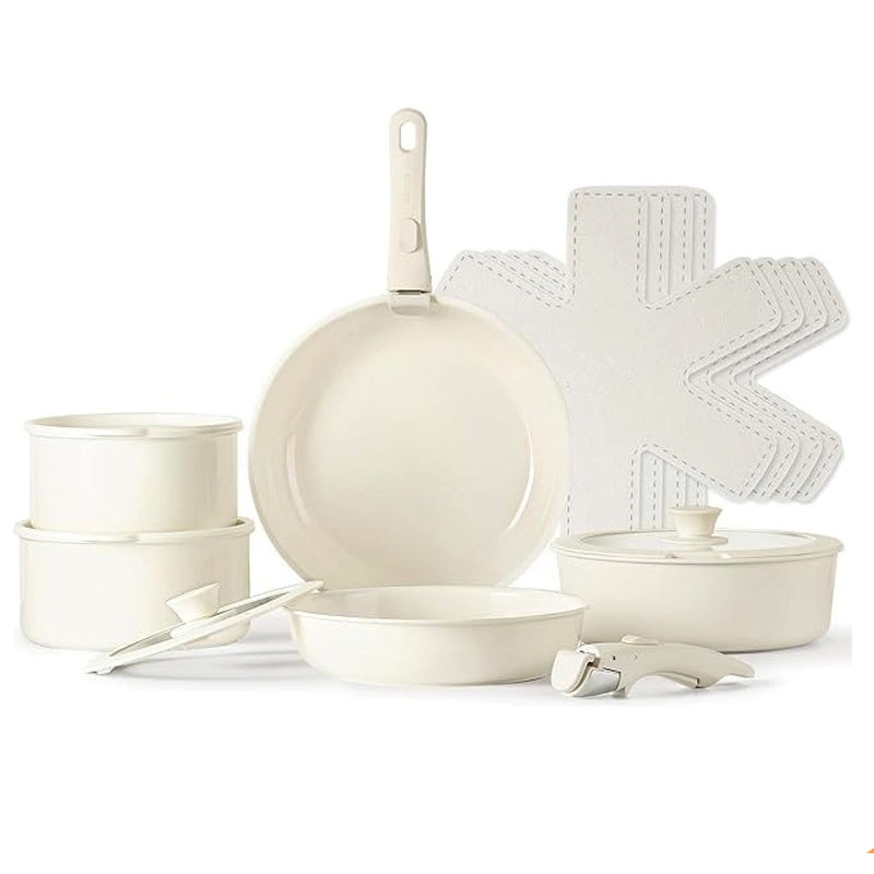 Induction Bottom Kitchenware Set Utensils Nonstick Cooking Pot Non Stick Pots and Pans Forged Aluminum Cookware Sets Detachable Handle