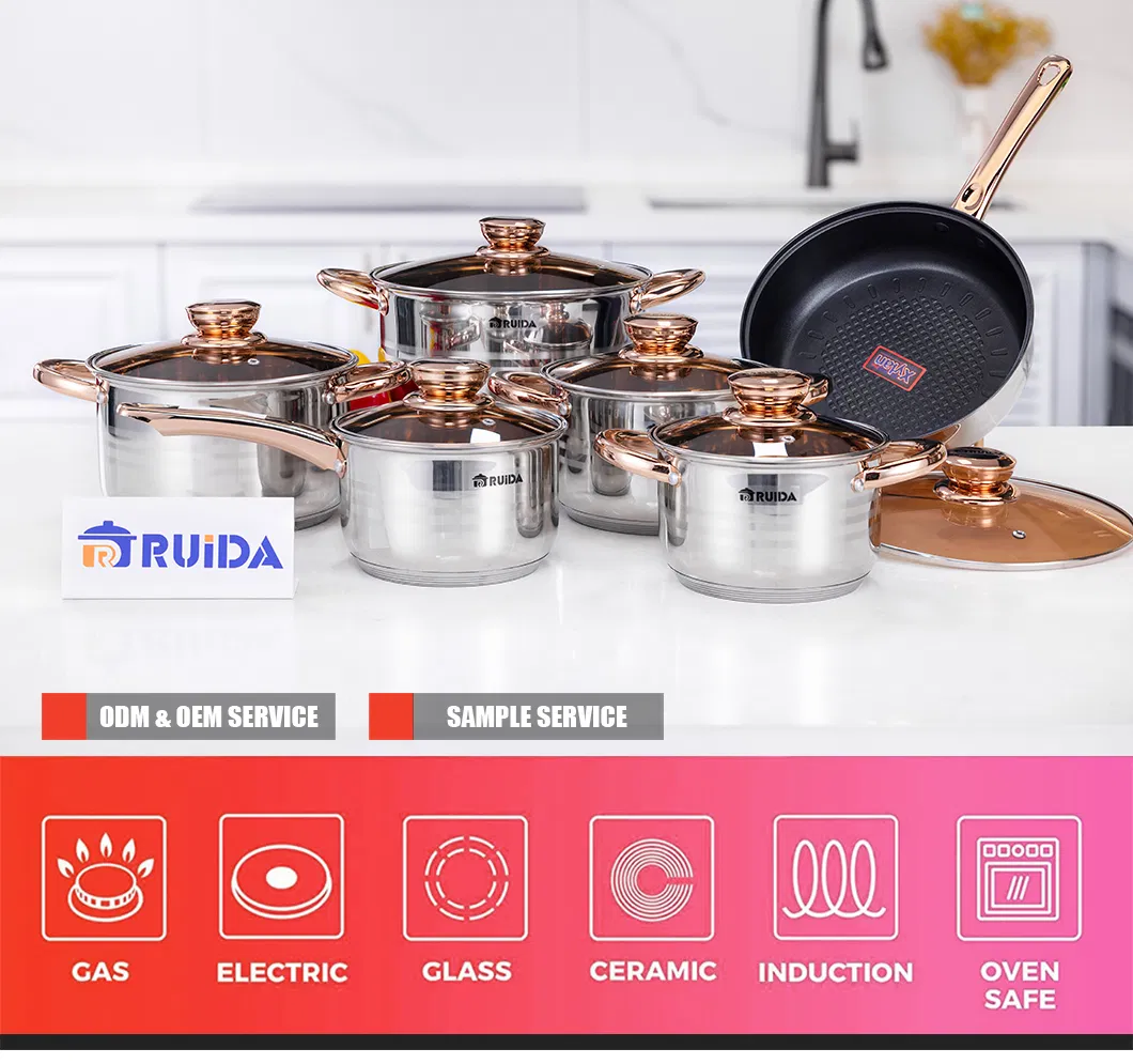 High Quality Wholesale Kitchenware Non Stick Cooking Pot Set Stainless Steel Cookware