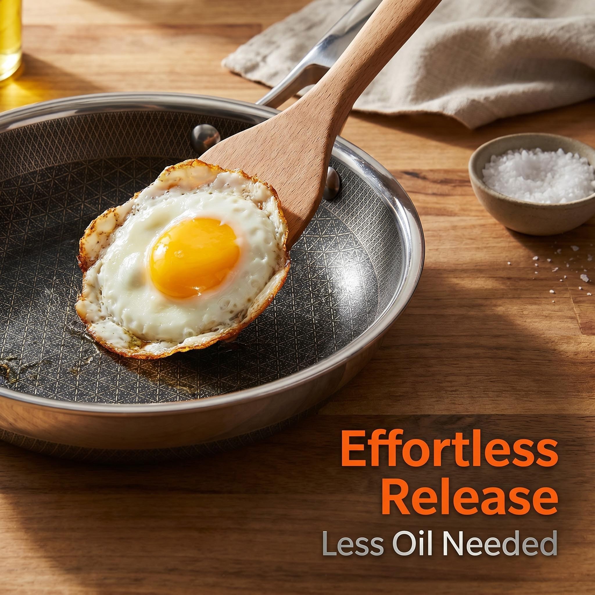 Hot Sale Custom Brand 304 3-Ply Stainless Steel Non Stick Double-sided patterned Frying Pan With Handle
