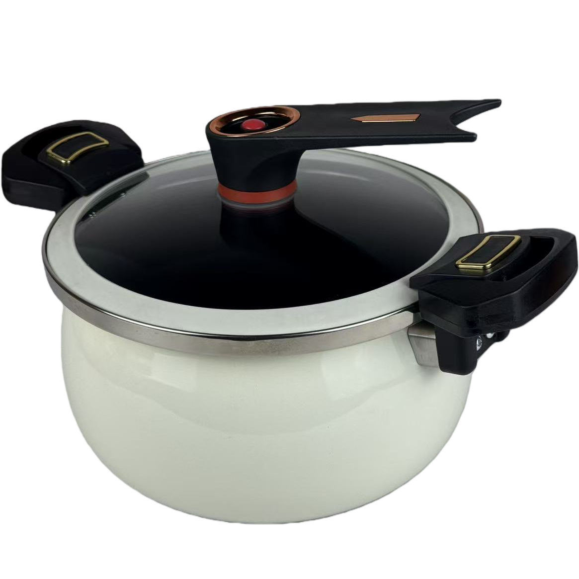 Commercial 4.5L Professional White Round Non Stick Kitchen Wares Micro Pressure Enamel Stock Soup Pots
