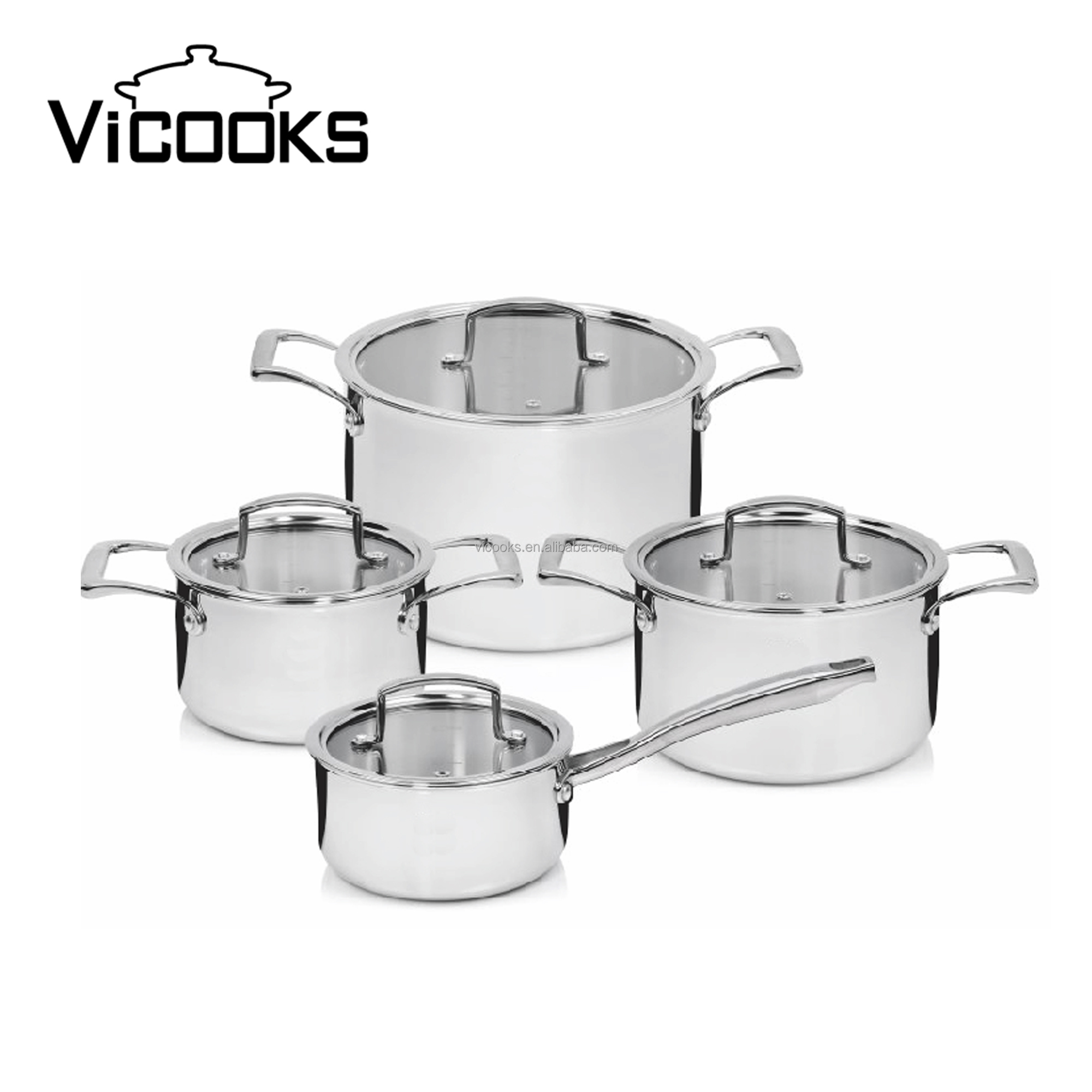 Triply Clad Stainless Steel Cookware Commercial Cooking Pot Set Cookware Sets for Small Kitchens