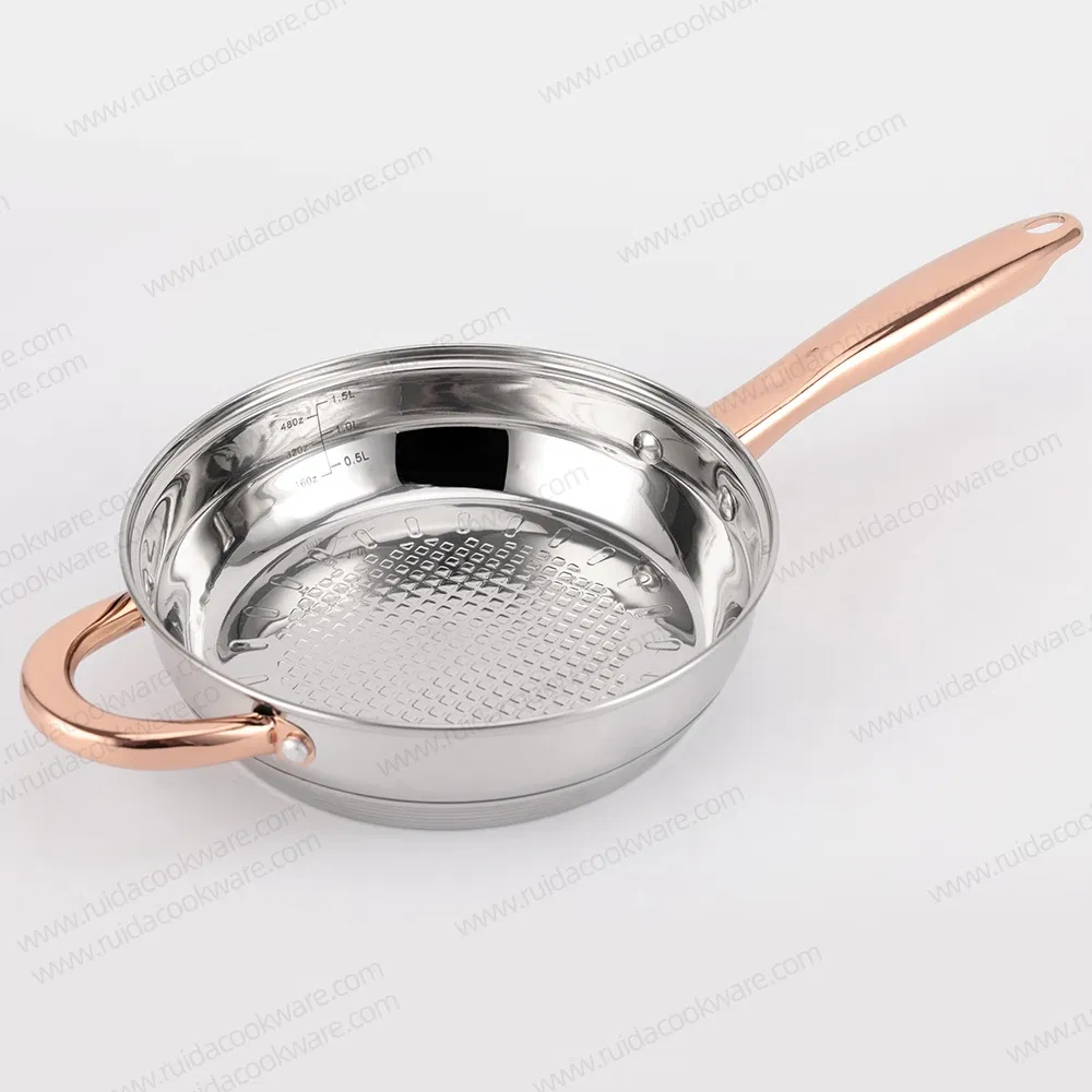 Hot Sale 12PCS Stainless Steel with Copper Handle Glass Lid Cookware Set