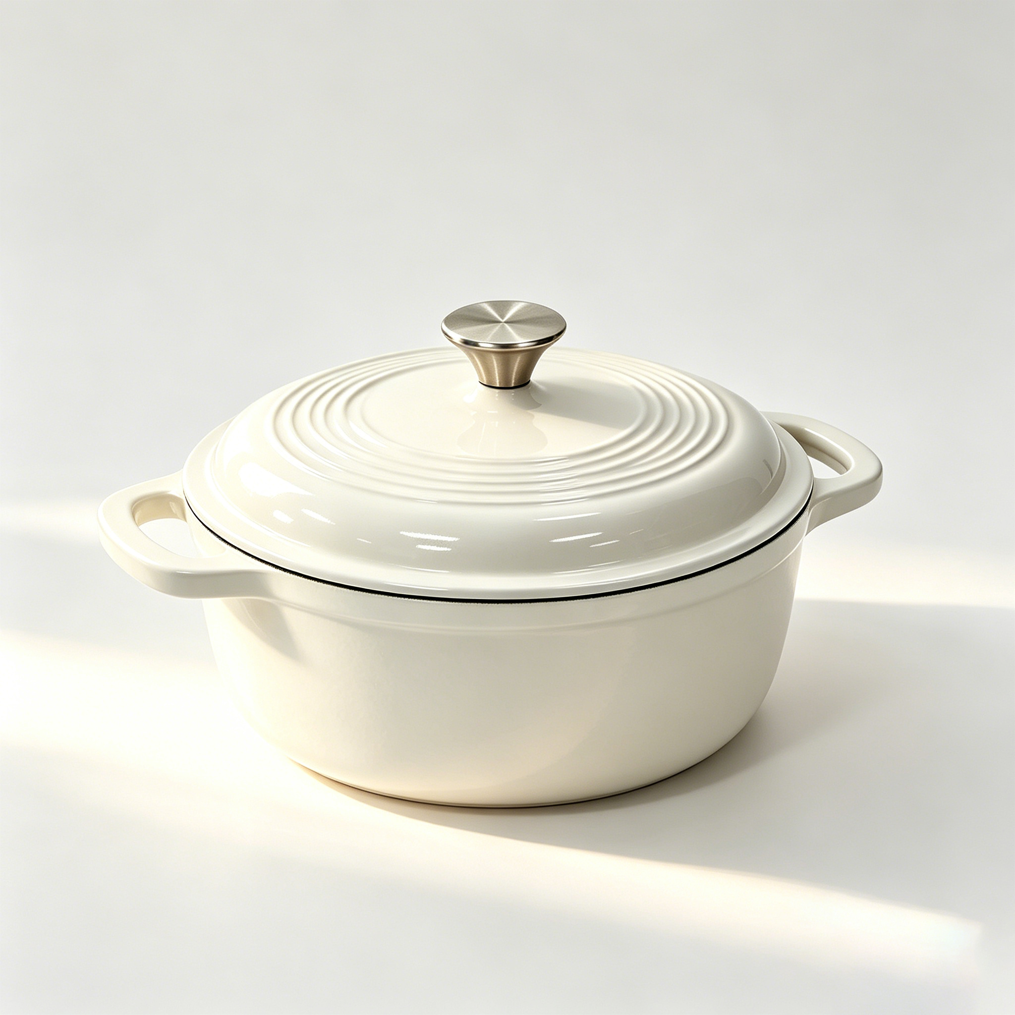 26cm Round Enamel Cast Iron Casserole Pot with Double Handles Durable Dutch Oven for All Stovetops