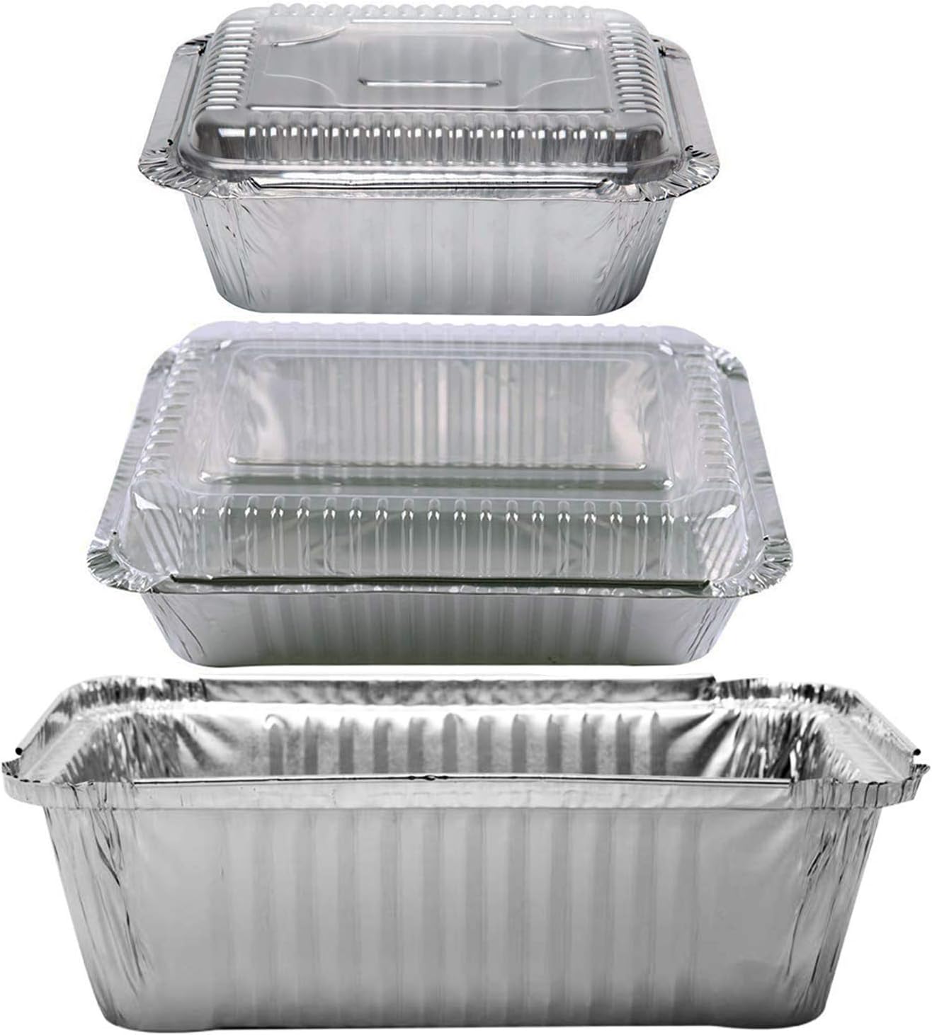 Aluminum Foil Pan Containers With Plastic Lids For Food Packing Durable And Easier To Carry
