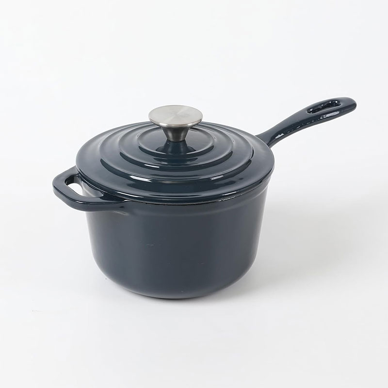 Household Items Round Enamel Milk Boil Soup Pot Saute Pan Enamel Saucepan Cast Iron Cookware with Lid