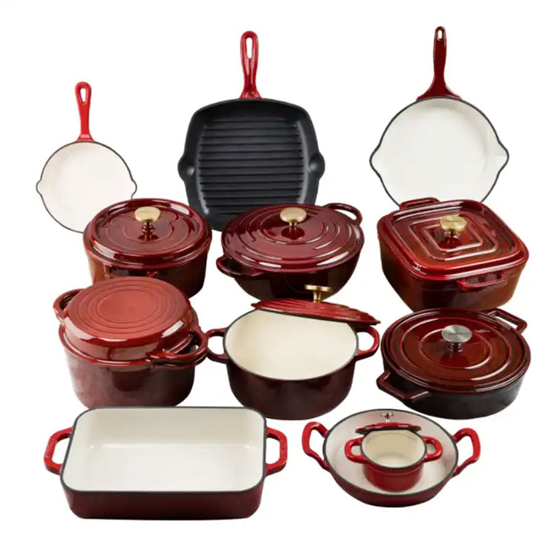 Chinese Non Stick Popular Cast Iron Enamel Cooking Pot Cookware Set of Cooking Pots
