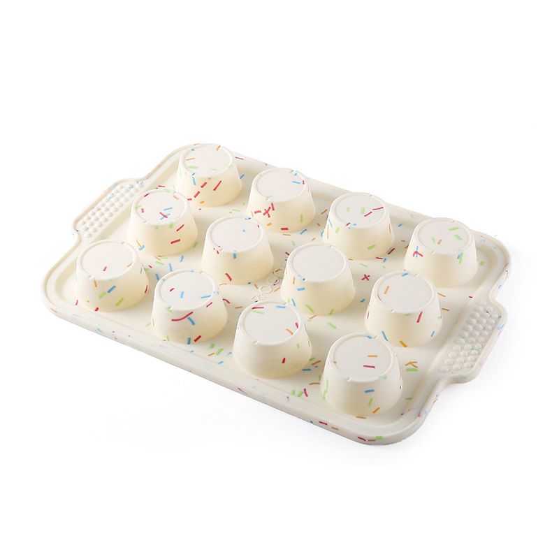 Muffin Baking Mold with Reinforced Stainless Steel Frame Inside 12 Cups Non Stick Bakeware Silicone Mini Muffin Cups Cupcake Pan