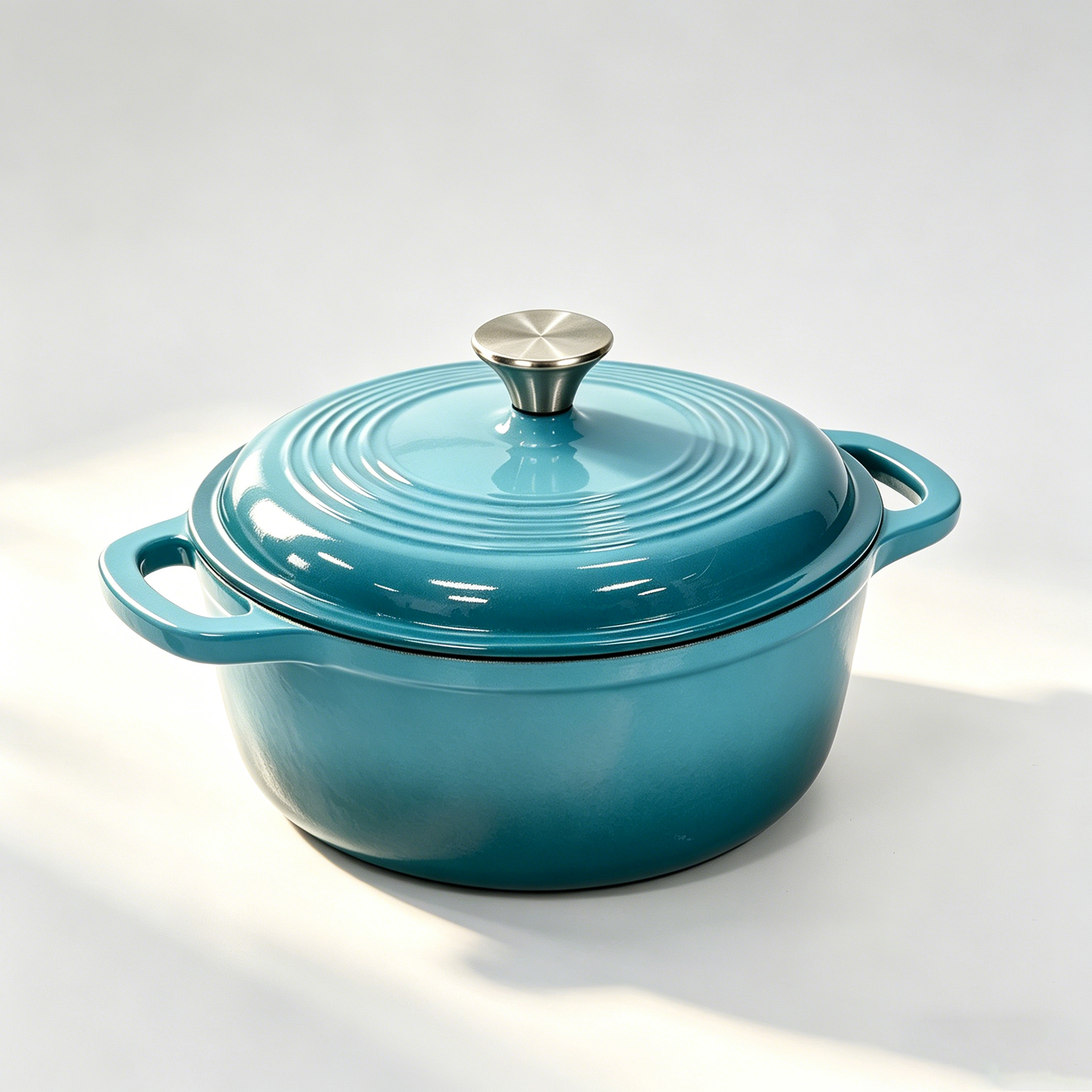26cm Round Enamel Cast Iron Casserole Pot with Double Handles Durable Dutch Oven for All Stovetops