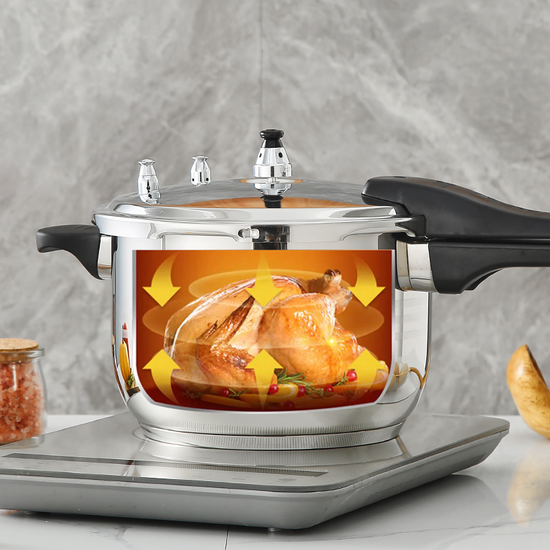 Zhenneng Electric 8L Heavy Duty Stainless Steel Pressure Cookers Non-Stick Interior Commercial Grade Stainless Steel Cookware
