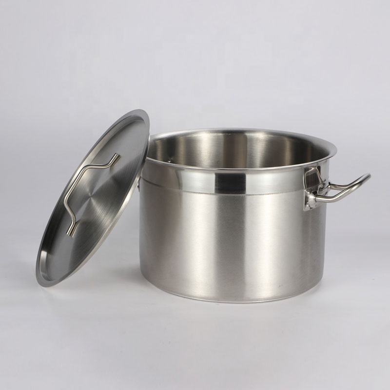 Wholesale Commercial Pots Restaurant Kitchen Stainless Steel Thick Compound Bottom Cooking Stock Pots