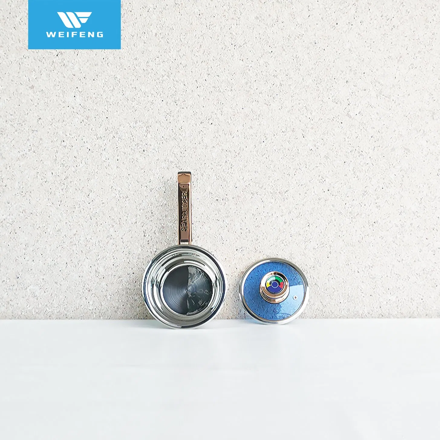 Wholesale Custom Wide Edge Stainless Steel Cookware Set with Gold-Plated Thermometer Knob