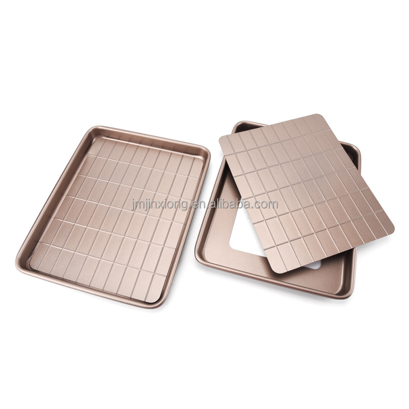 Rectangular 60 Grids Baking Pan Non-stick Snowflake Pastry Bakeware with Live Bottom Cake Mold