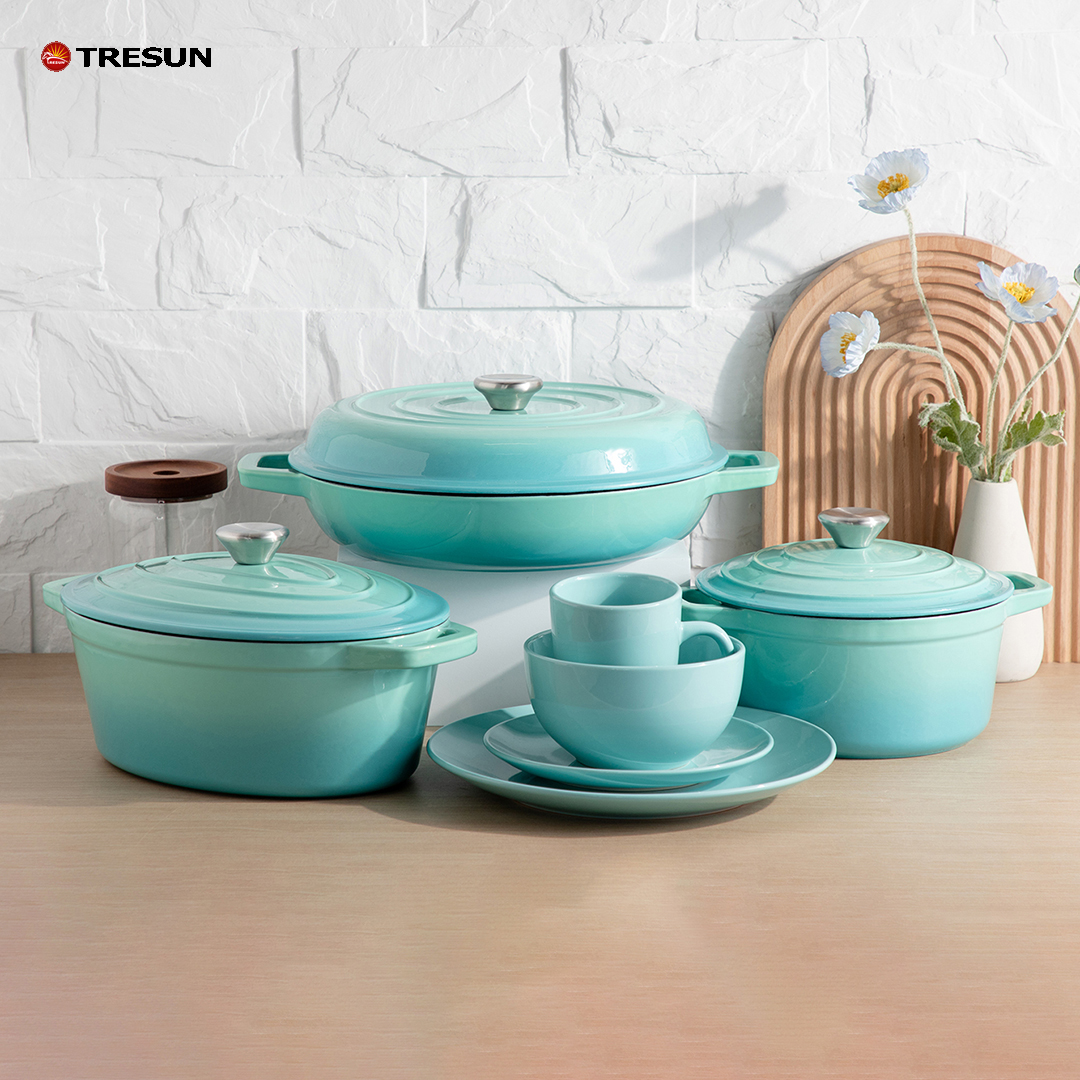 Hot Sale Non Stick Multi-Function Enameled Cast Iron Casserole Dutch Oven With Lid Cast Iron Cookware Set